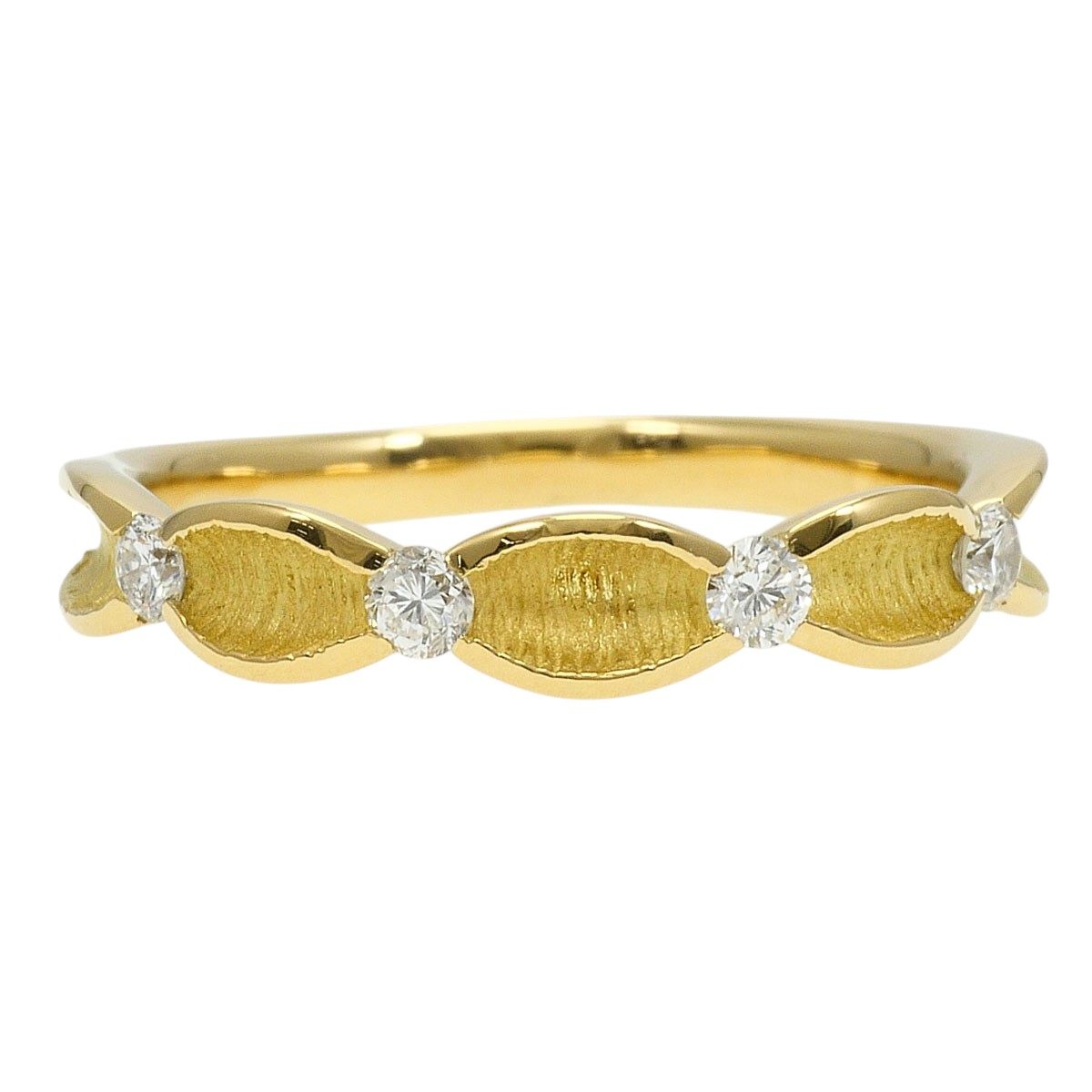 18K Yellow Gold Diamond Ring – front view