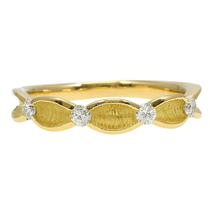 18K Yellow Gold Diamond Ring – front view