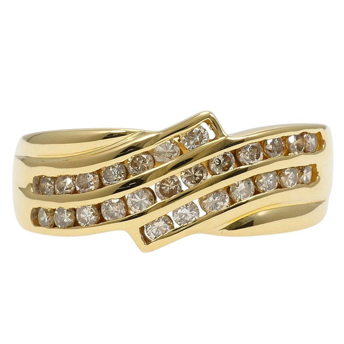 18K Yellow Gold Brown Diamond Ring – front view