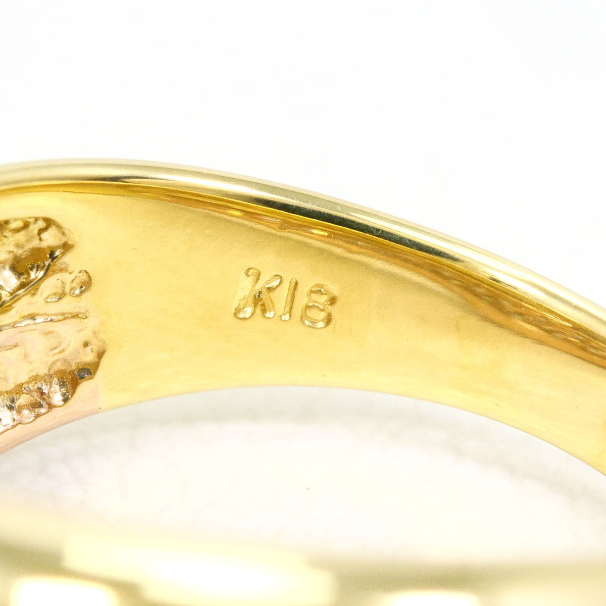 18K Yellow Gold Diamond Ring – inside band