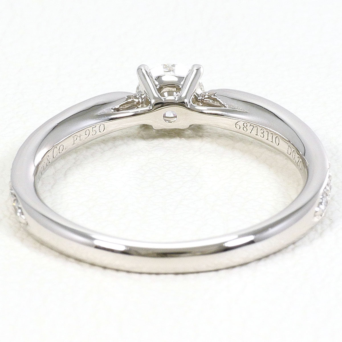 Tiffany & Co. Platinum Diamond Solitaire Ring – inside band