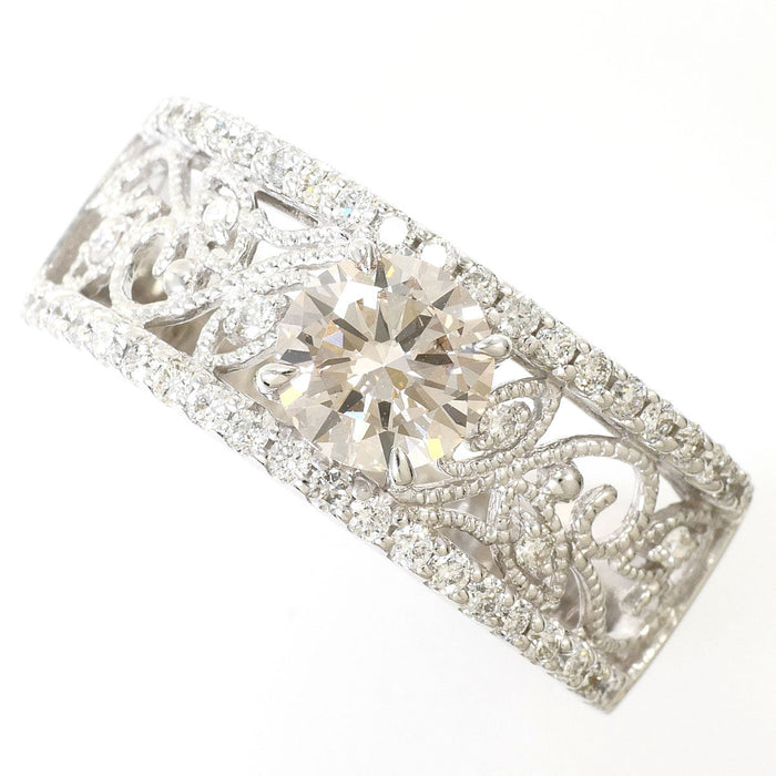 18K White Gold Diamond Ring – front view