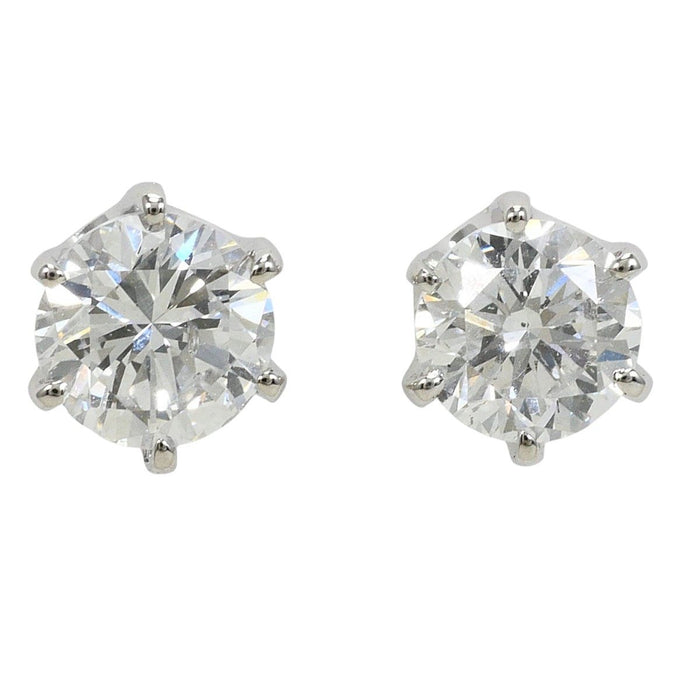 Platinum Diamond Earrings – front view