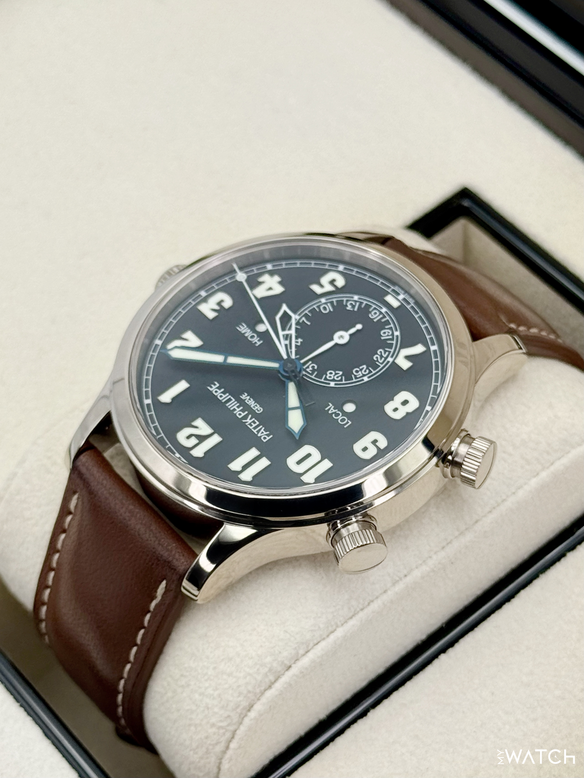 Patek Philippe Pilot Travel Time 42mm 5524G White Gold Black Dial – case back