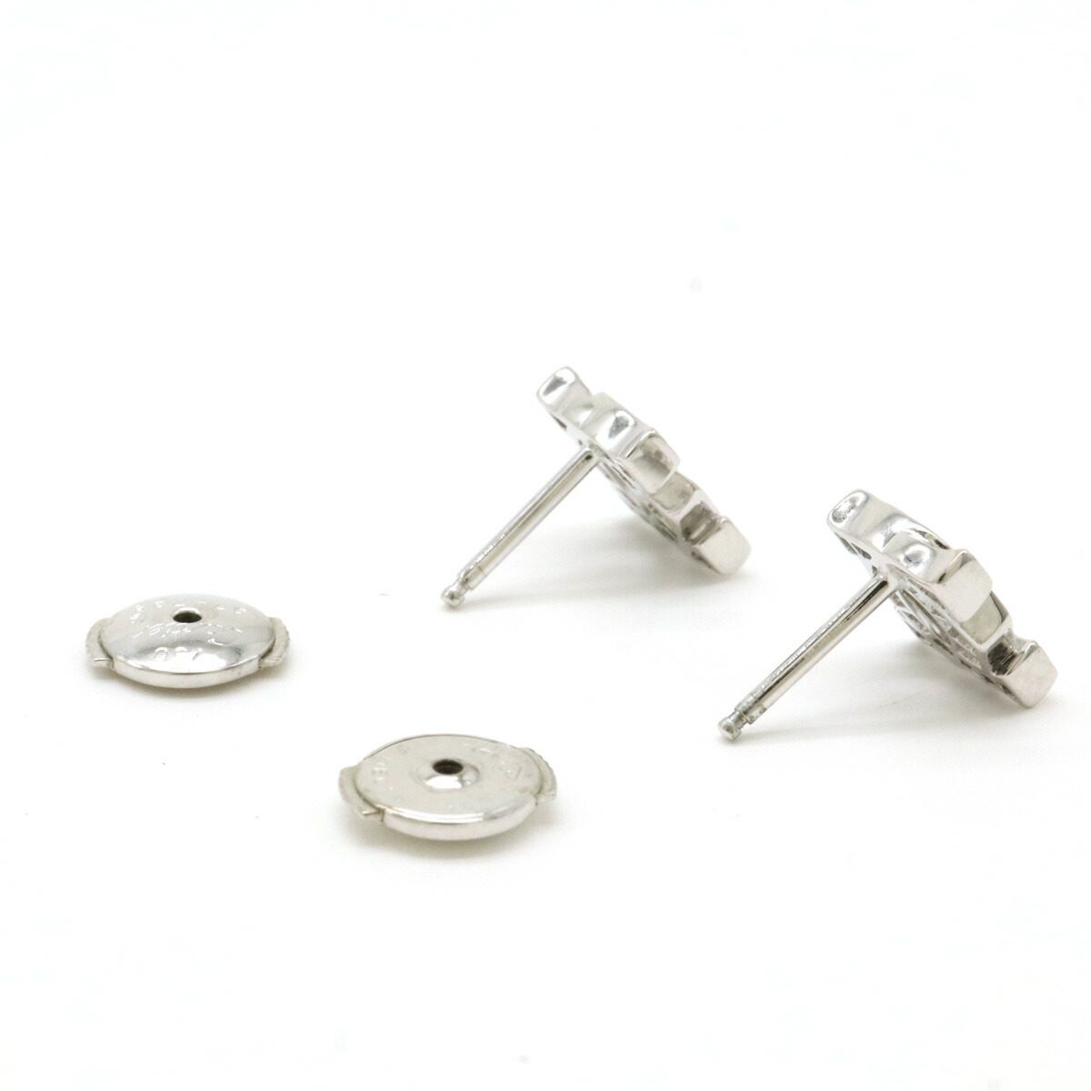 Cartier 2C Entrelacés 18K White Gold Diamond Earrings – side view