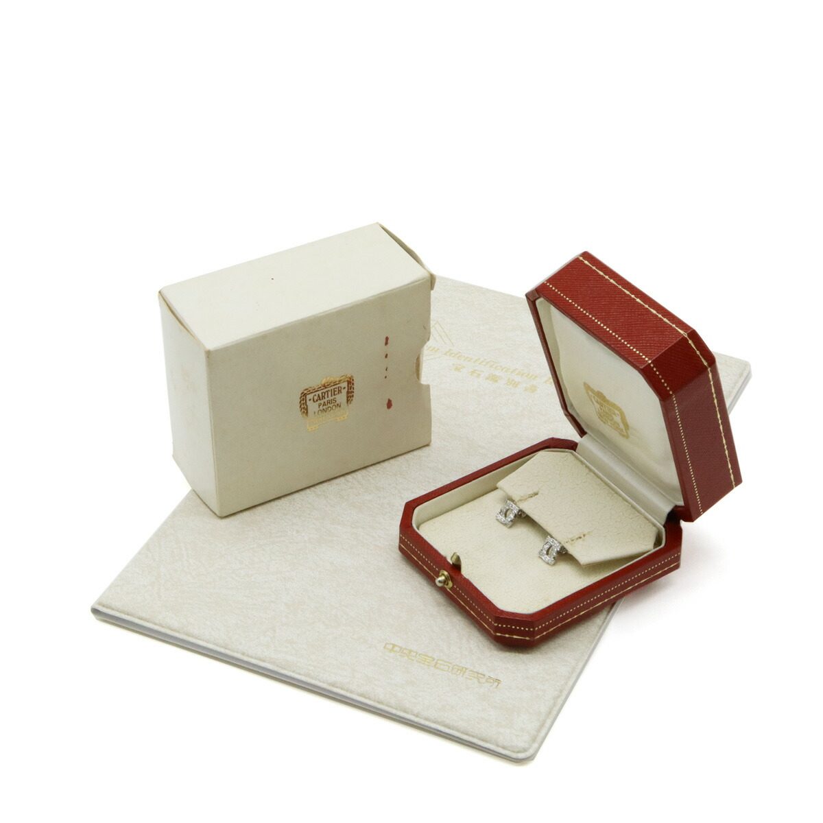 Cartier 2C Entrelacés 18K White Gold Diamond Earrings – alternate view