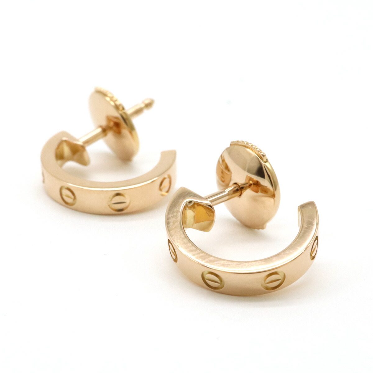 Cartier Love Mini Love 18K Rose Gold Earrings – detail view