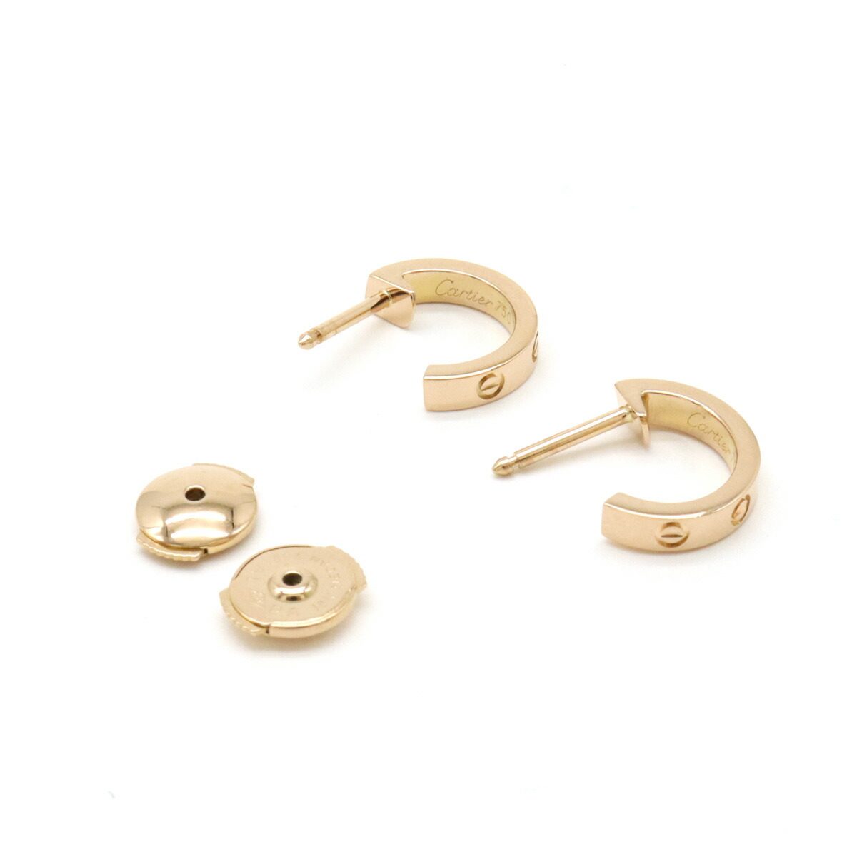 Cartier Love Mini Love 18K Rose Gold Earrings – side view