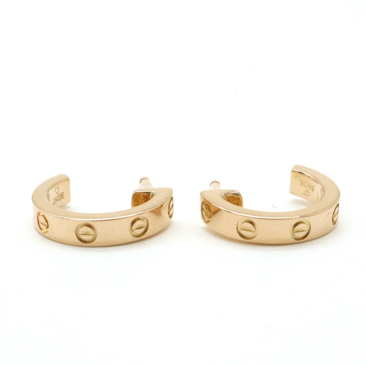 Cartier Love Mini Love 18K Rose Gold Earrings – back and fastening