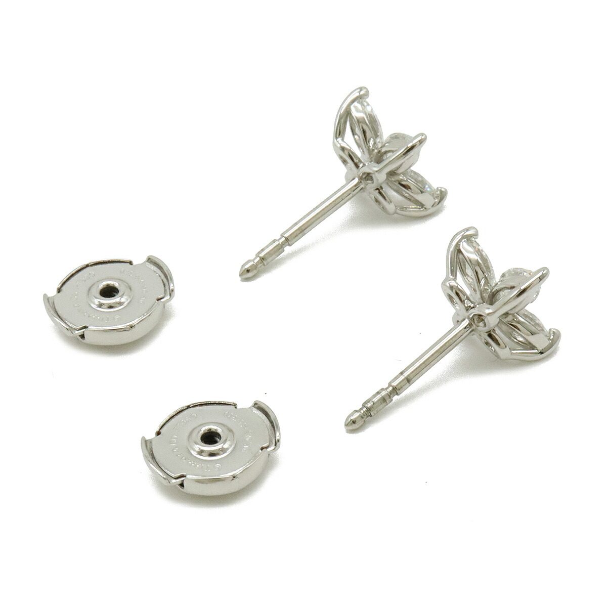 Tiffany & Co. Victoria Platinum Diamond Earrings – side view