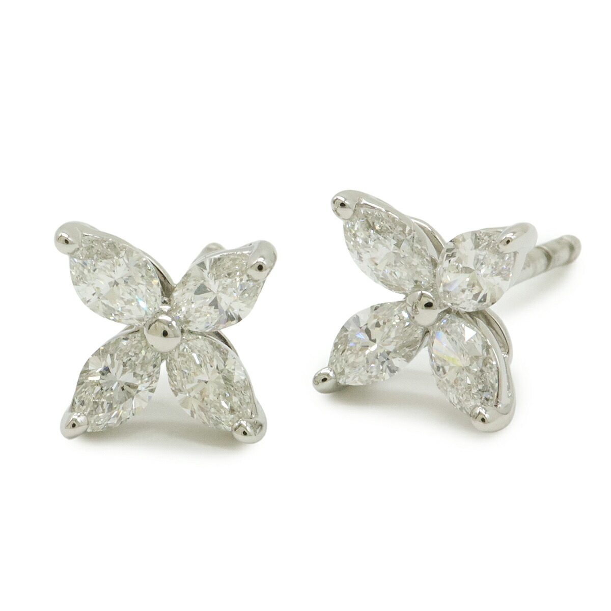 Tiffany & Co. Victoria Platinum Diamond Earrings – back and fastening