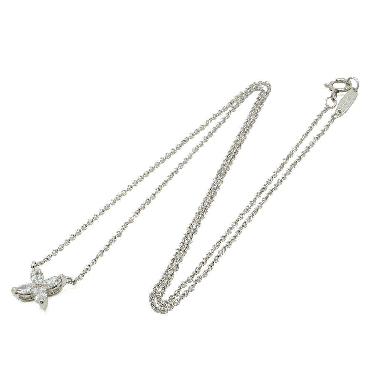 Tiffany & Co. Victoria Platinum Diamond Pendant Necklace – pendant detail