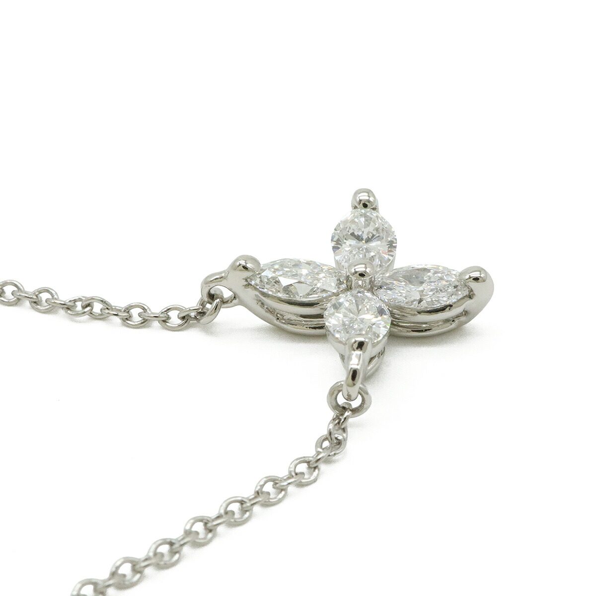 Tiffany & Co. Victoria Platinum Diamond Pendant Necklace – full length
