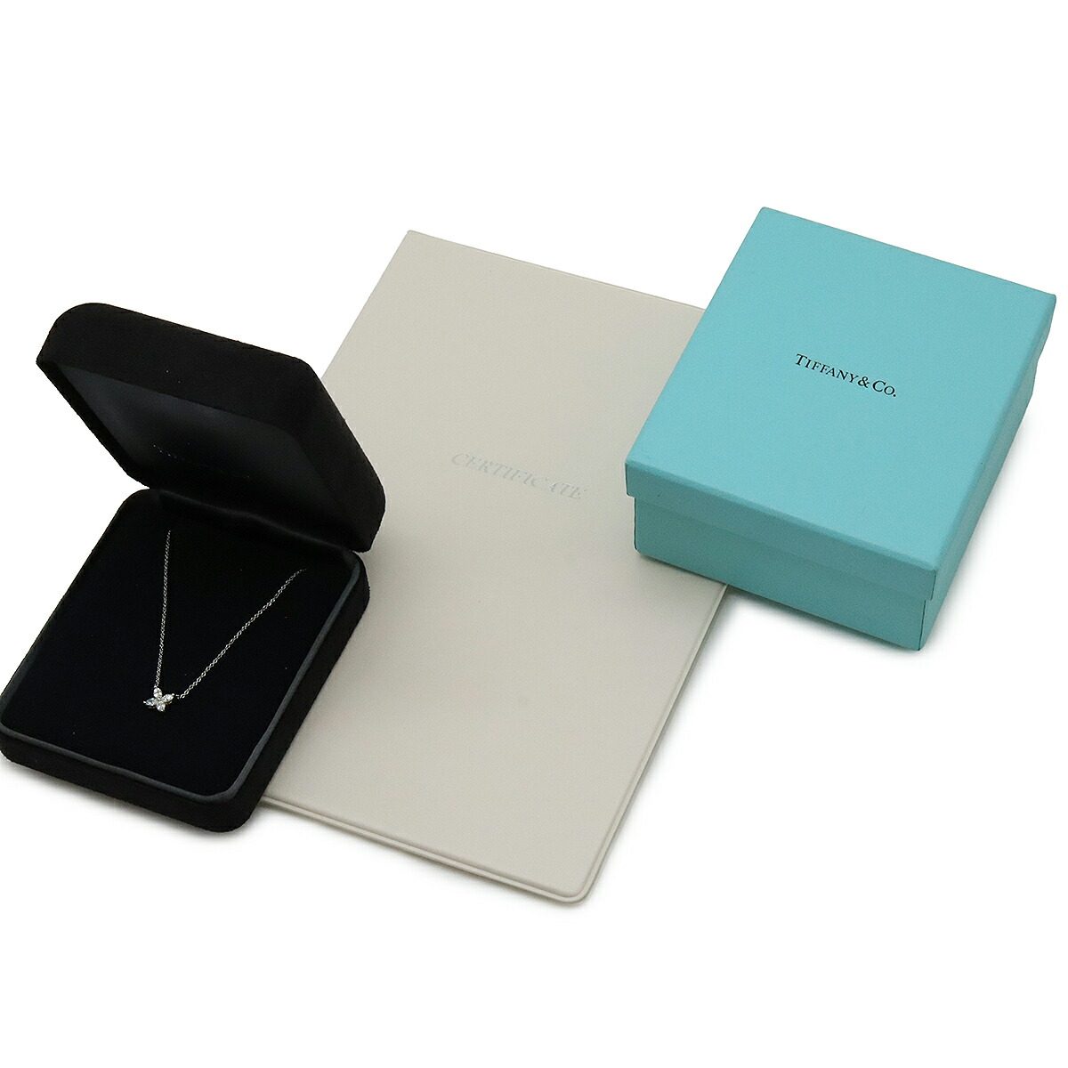 Tiffany & Co. Victoria Platinum Diamond Pendant Necklace – close-up