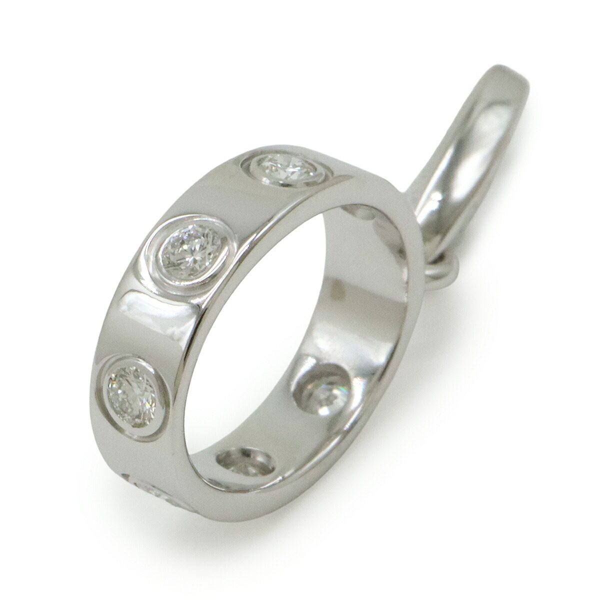 Cartier Love 18K White Gold Diamond Pendant – pendant detail
