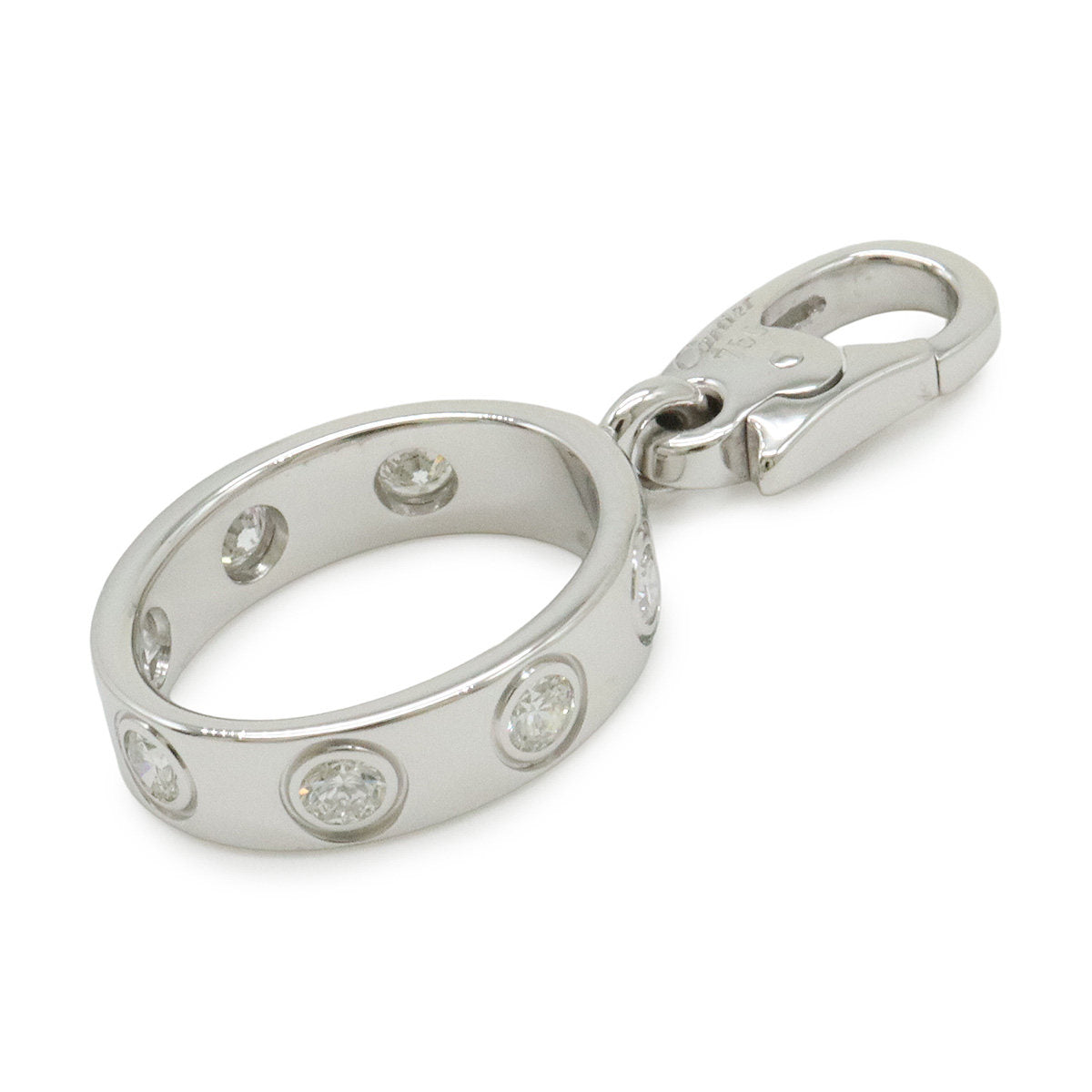 Cartier Love 18K White Gold Diamond Pendant – clasp detail