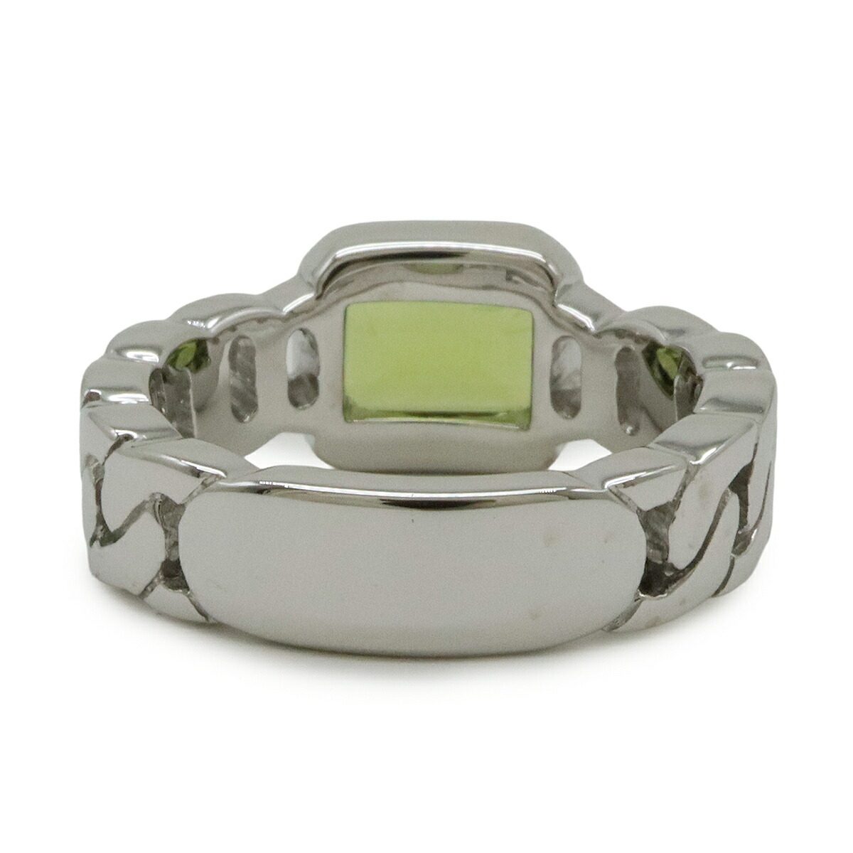 Chanel 18K White Gold Peridot Ring – inside band