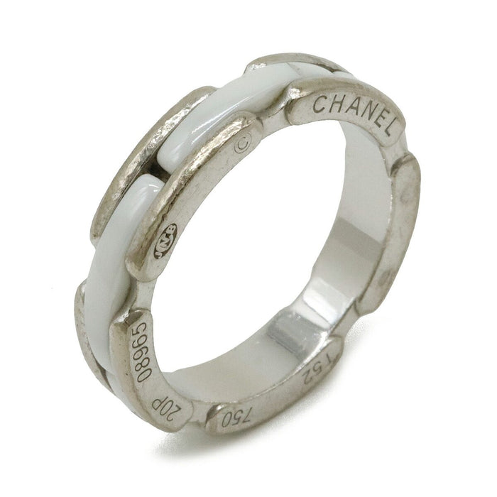 Chanel Ultra Collection Ceramic 18K White Gold Ring – front view