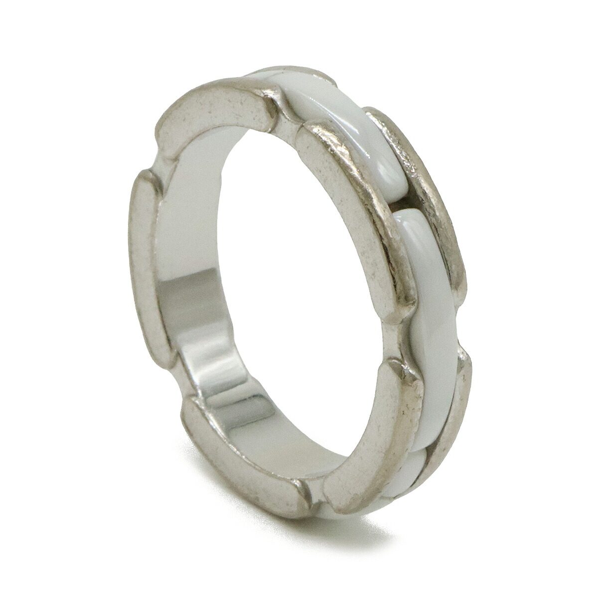 Chanel Ultra Collection Ceramic 18K White Gold Ring – side view