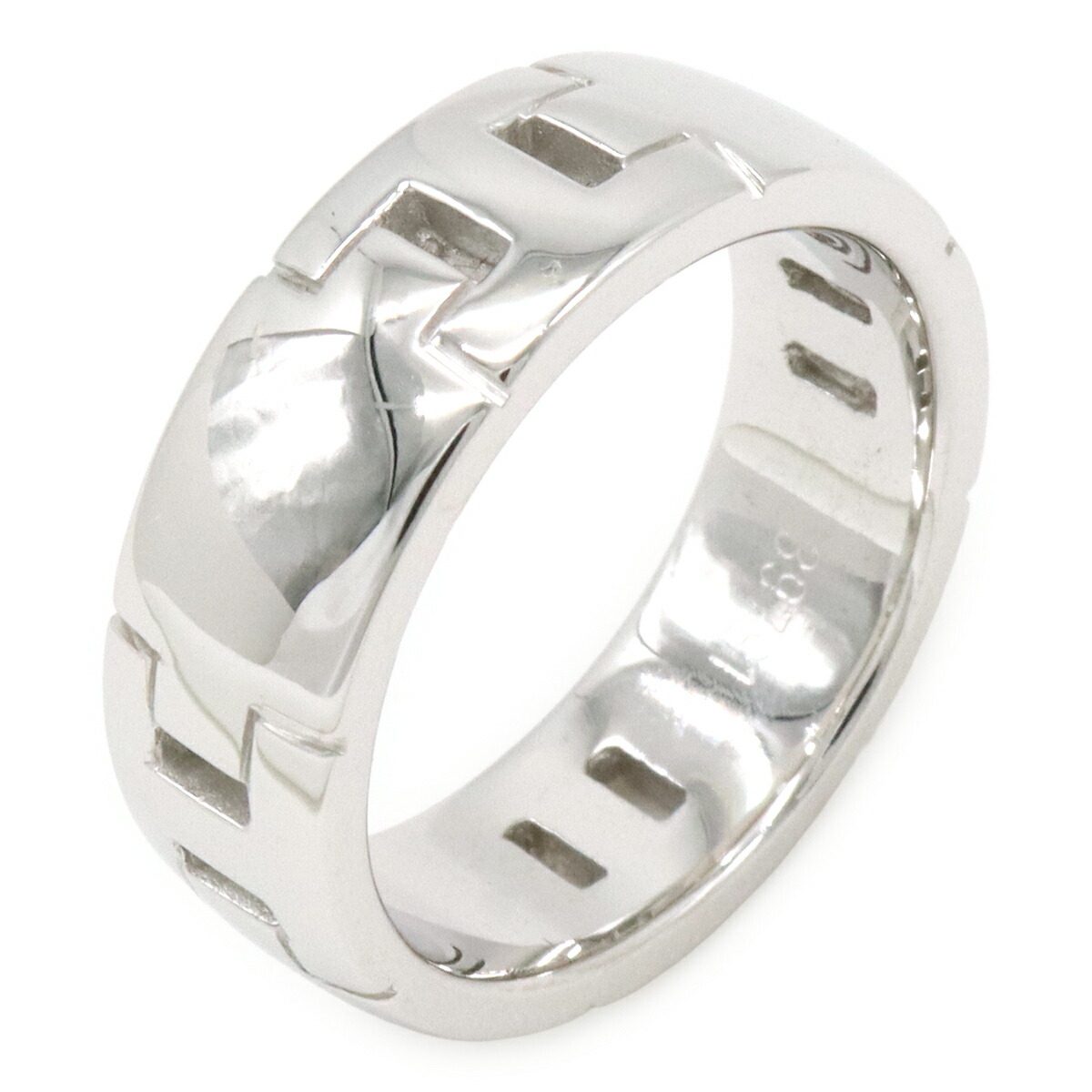 Hermès Heracles 18K White Gold Ring – front view