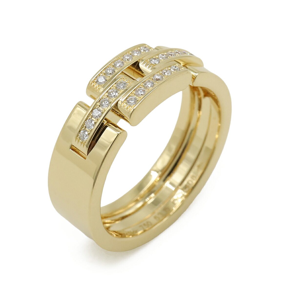 Cartier Maillon Panthere 18K Yellow Gold Diamond Ring – front view