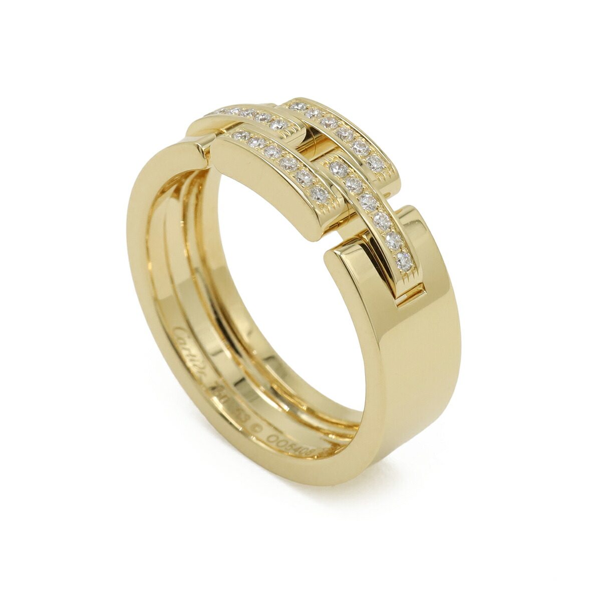 Cartier Maillon Panthere 18K Yellow Gold Diamond Ring – side view