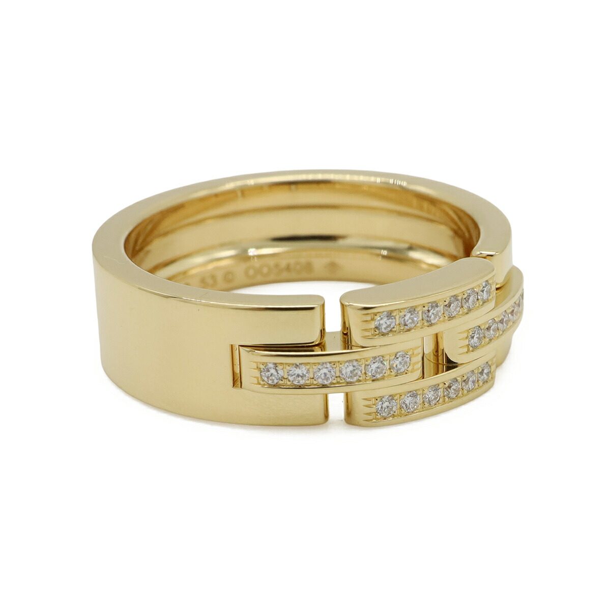 Cartier Maillon Panthere 18K Yellow Gold Diamond Ring – top view