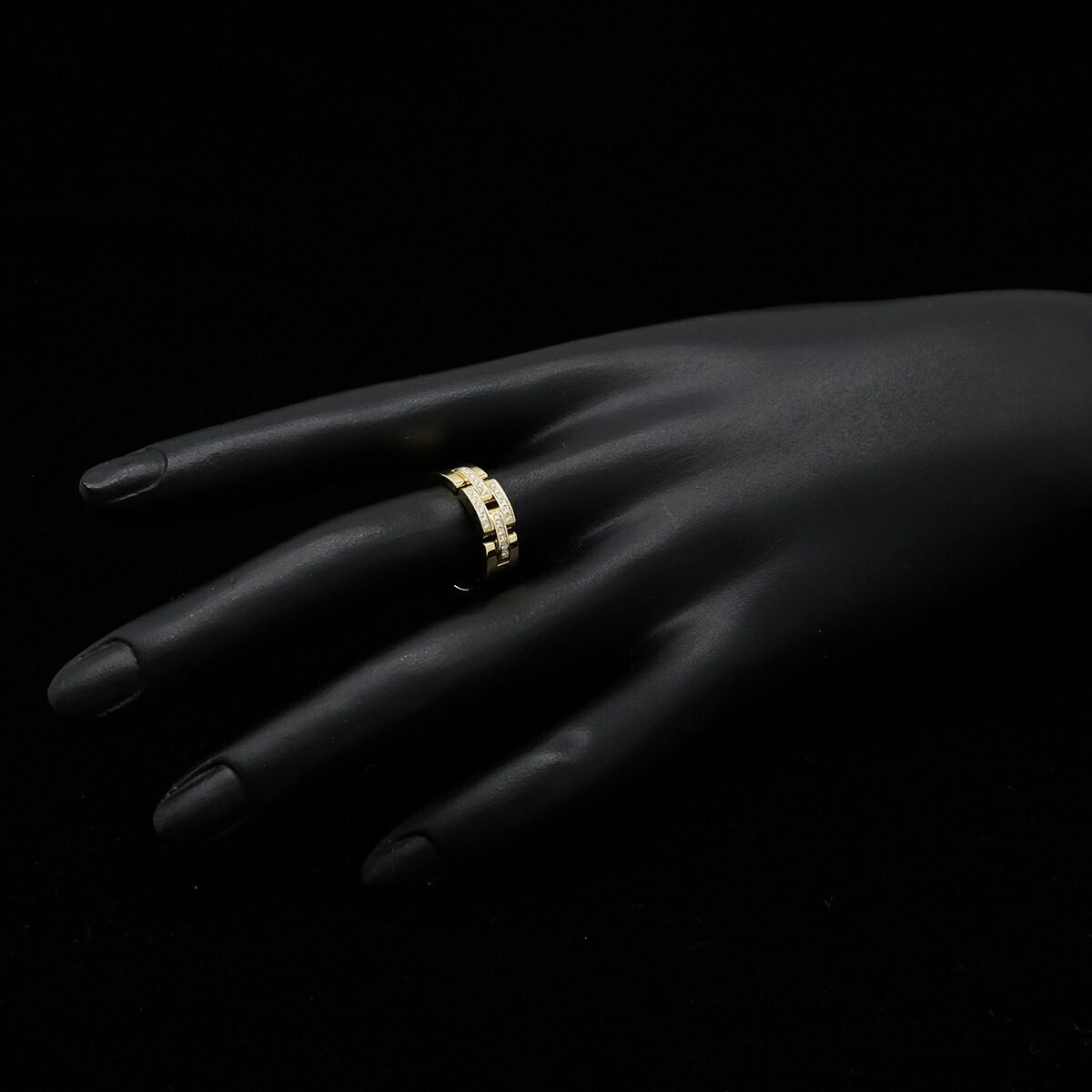 Cartier Maillon Panthere 18K Yellow Gold Diamond Ring – close-up