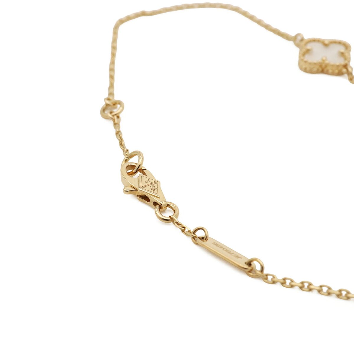 Van Cleef & Arpels Sweet Alhambra 18K Yellow Gold Mother of Pearl Bracelet – side view