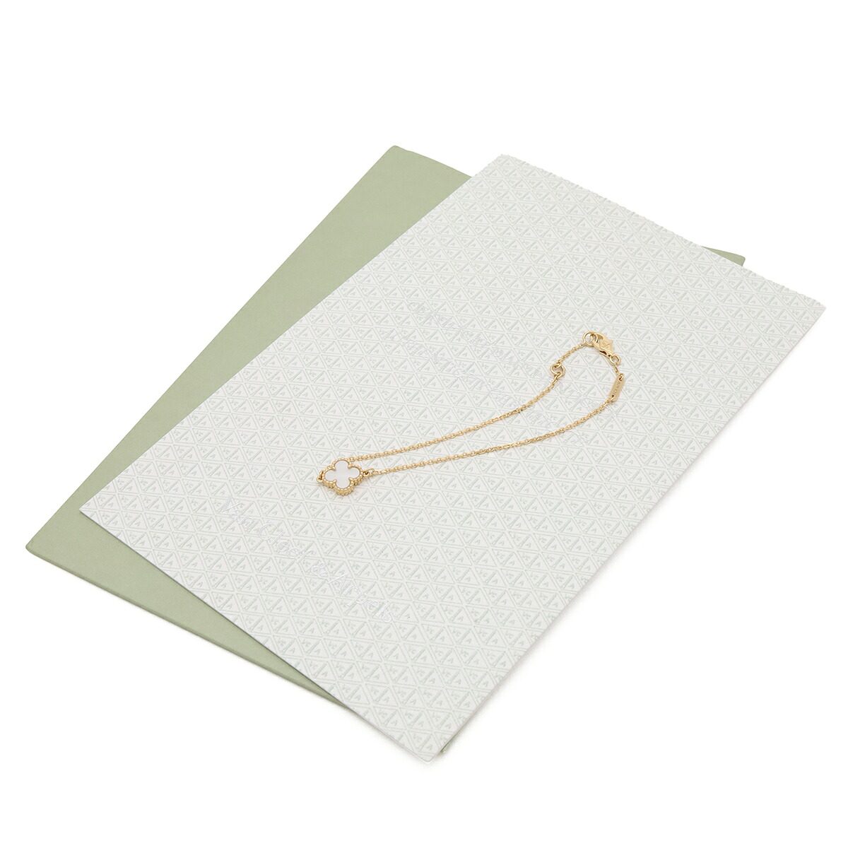 Van Cleef & Arpels Sweet Alhambra 18K Yellow Gold Mother of Pearl Bracelet – packaging