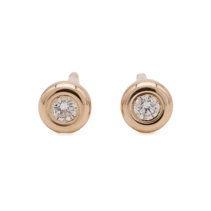 Tiffany & Co. Elsa Peretti 18K Rose Gold Diamond Earrings – front view