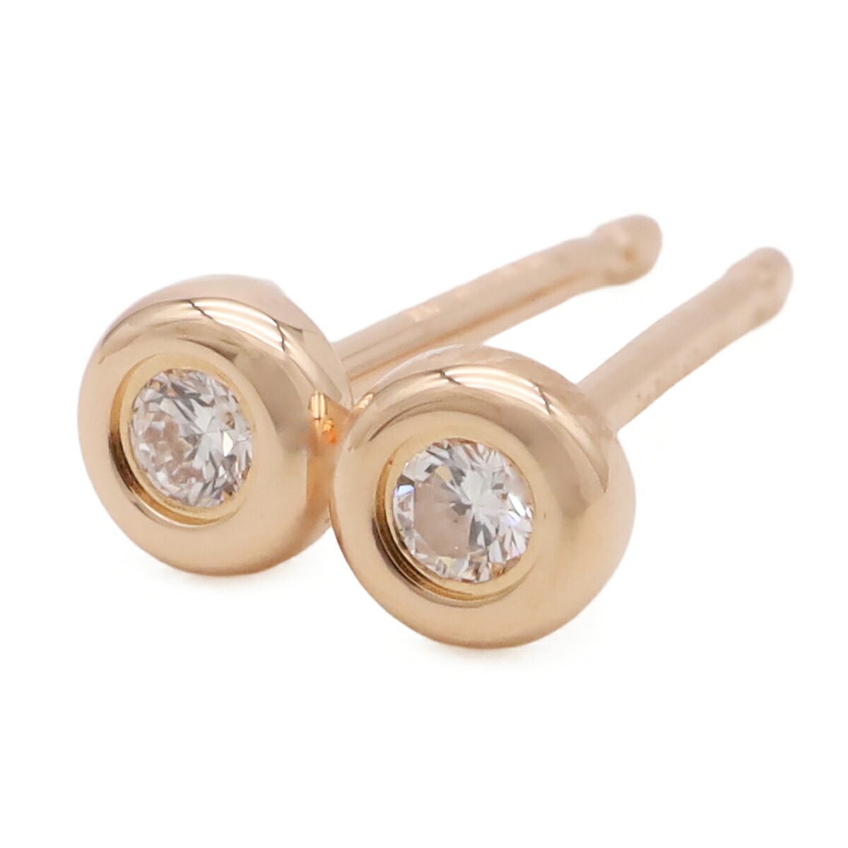 Tiffany & Co. Elsa Peretti 18K Rose Gold Diamond Earrings – back and fastening