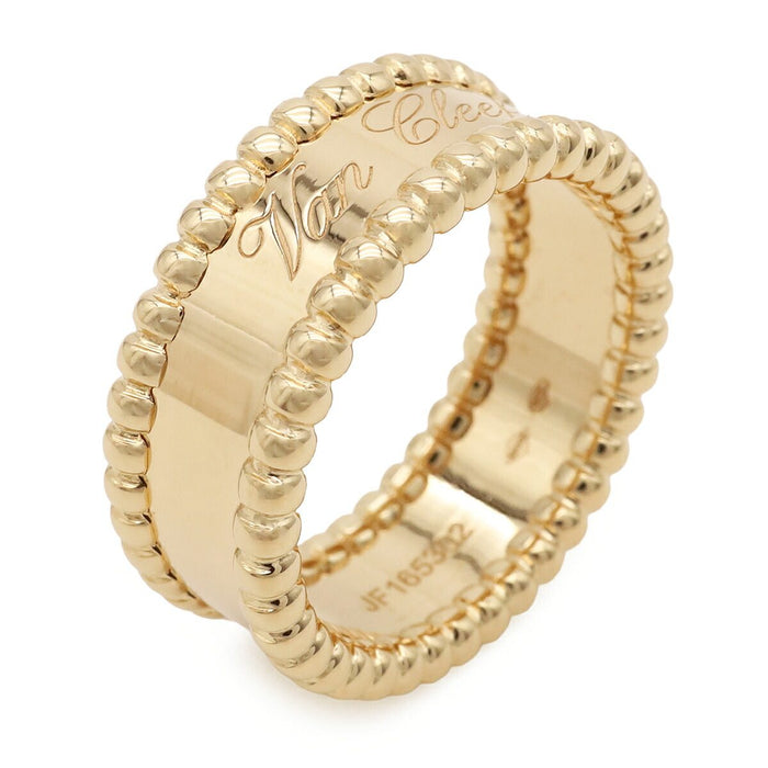 Van Cleef & Arpels Perlee Signature 18K Yellow Gold Diamond Ring – front view