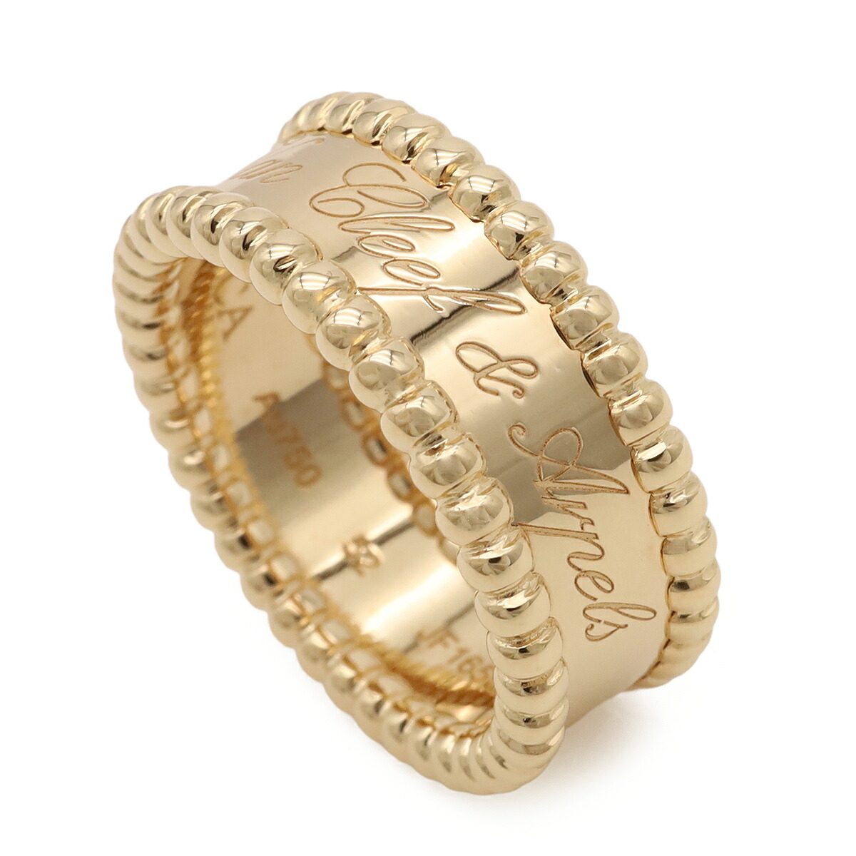 Van Cleef & Arpels Perlee Signature 18K Yellow Gold Diamond Ring – side view