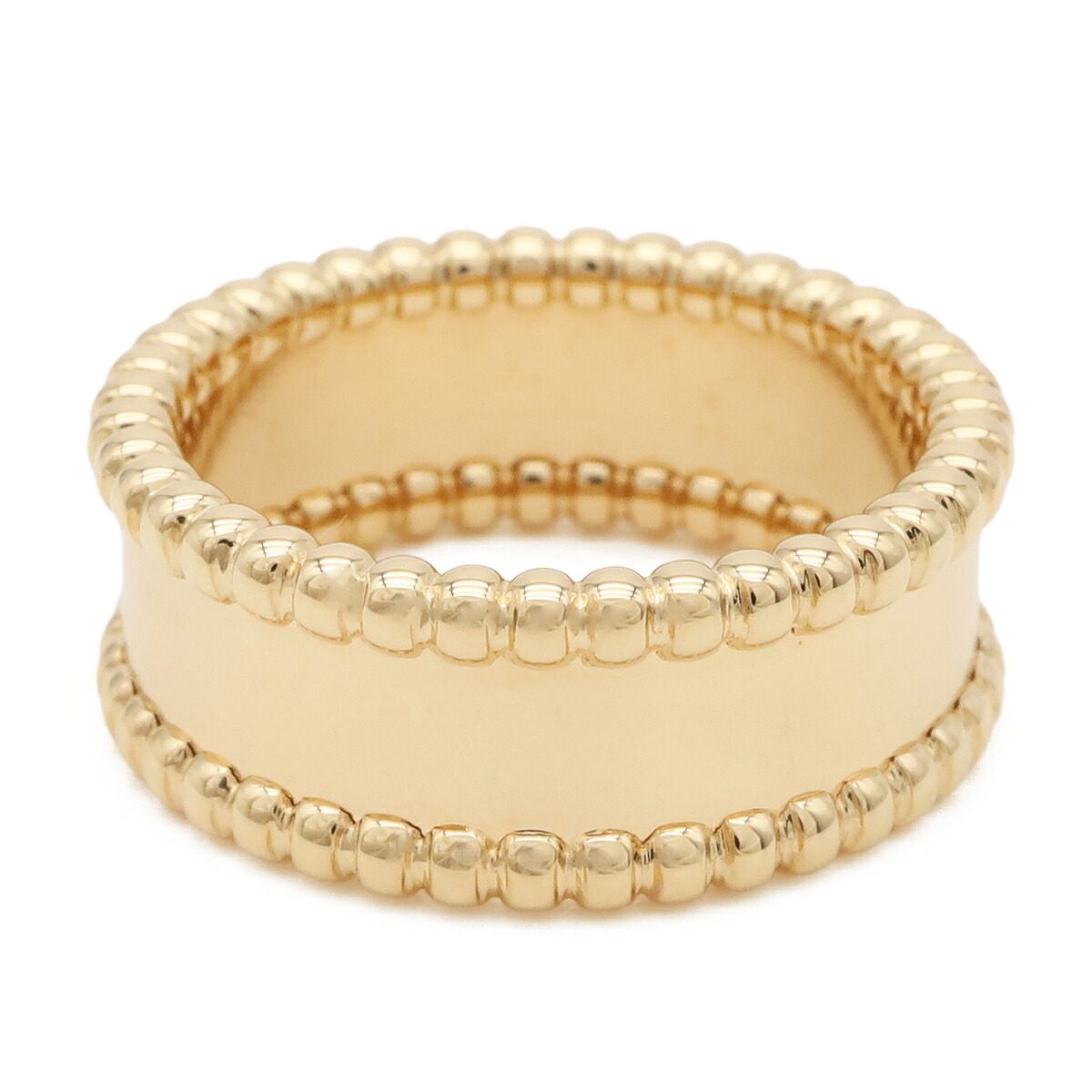 Van Cleef & Arpels Perlee Signature 18K Yellow Gold Diamond Ring – top view