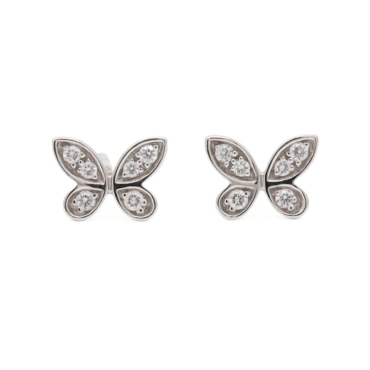 18K White Gold Graff Pave Butterfly Diamond Earrings – front view