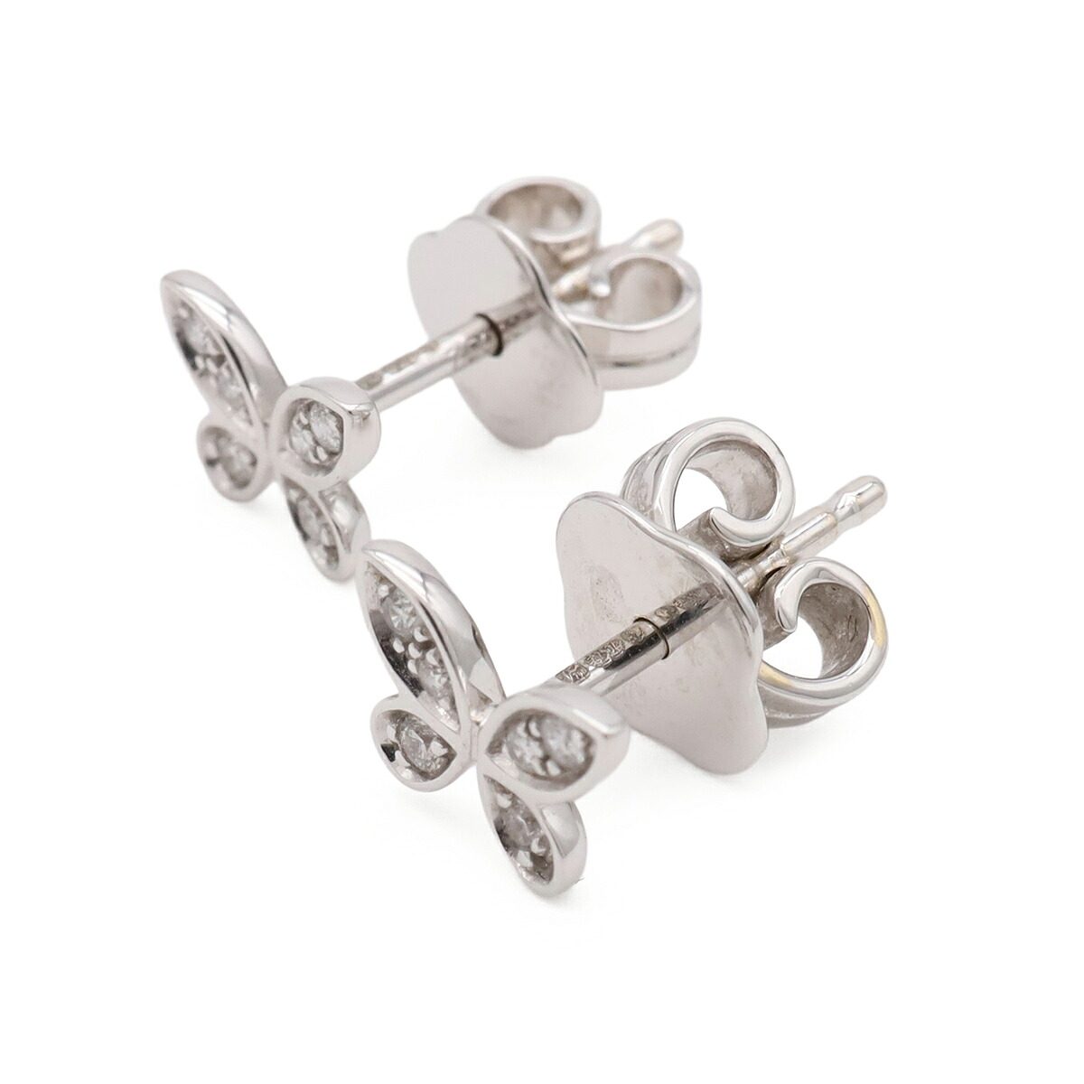 18K White Gold Graff Pave Butterfly Diamond Earrings – side view