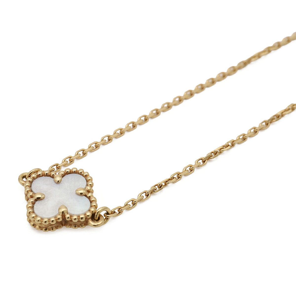 Van Cleef & Arpels Sweet Alhambra 18K Yellow Gold Mother of Pearl Bracelet – clasp detail