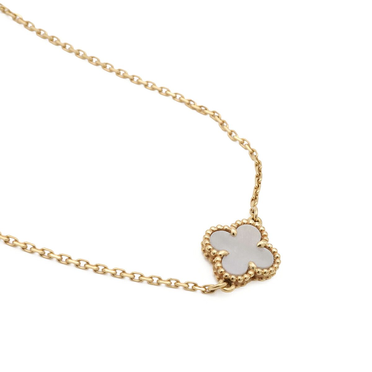 Van Cleef & Arpels Sweet Alhambra 18K Yellow Gold Mother of Pearl Bracelet – side view
