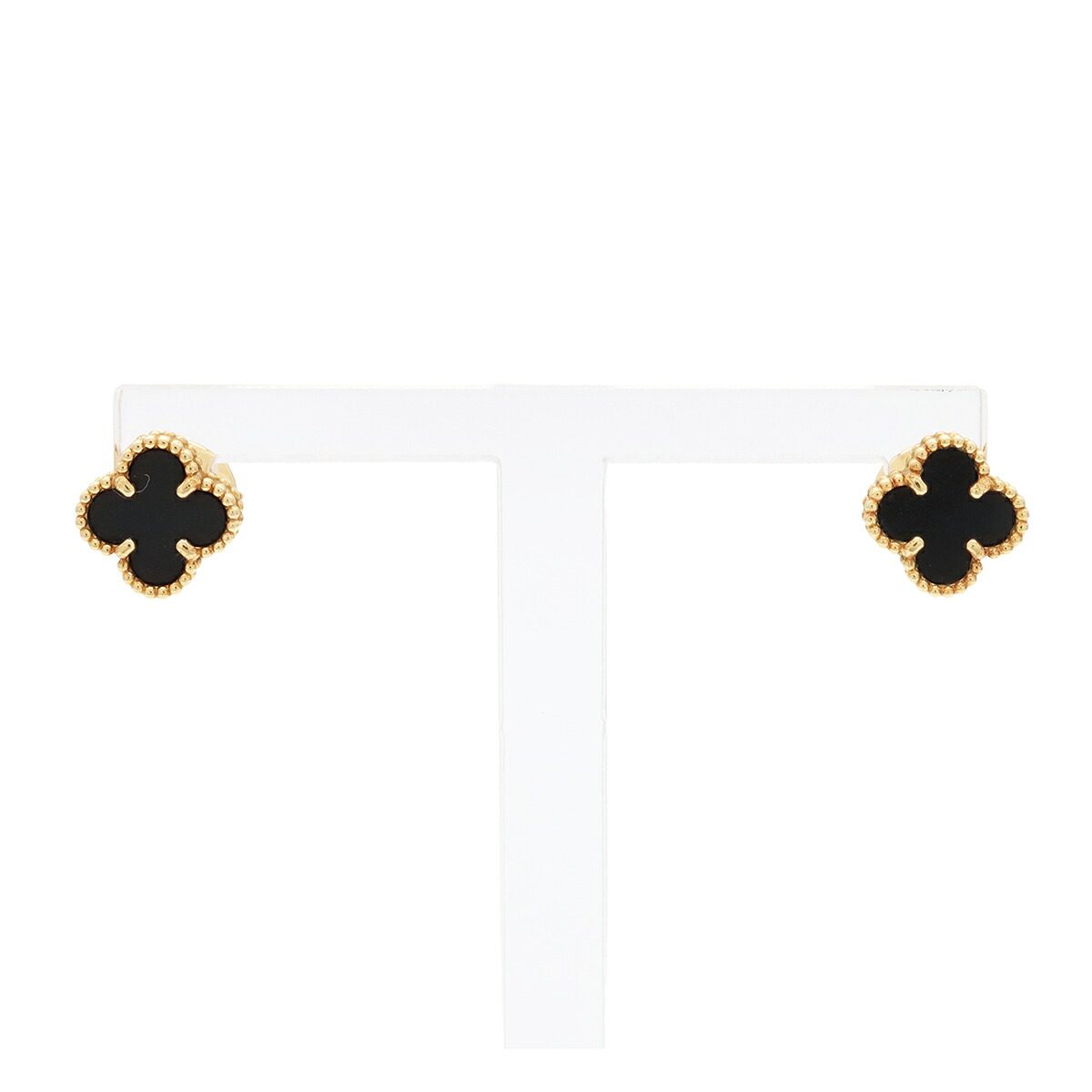 Van Cleef & Arpels Sweet Alhambra 18K Yellow Gold Pearl Earrings – front view