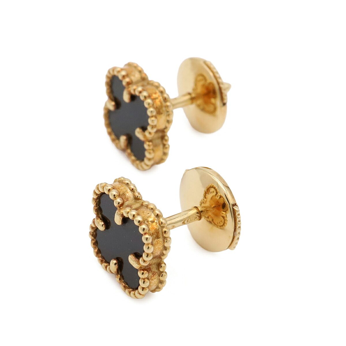 Van Cleef & Arpels Sweet Alhambra 18K Yellow Gold Pearl Earrings – side view