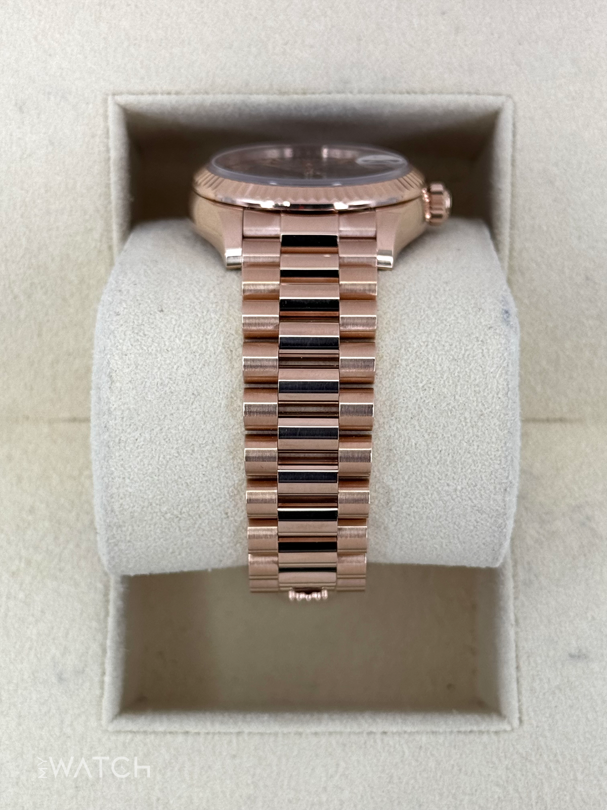 Rolex Datejust 31mm 278275 Rose Gold Chocolate Diamond Dial – side view