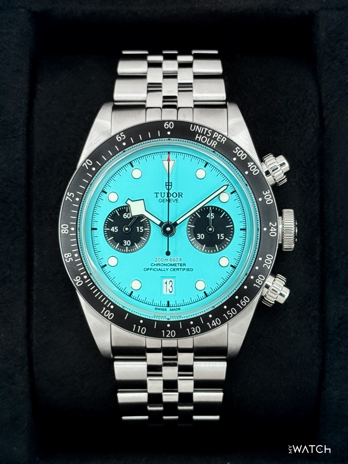 Tudor Black Bay Chrono 41mm 79360N Flamingo Blue Dial – front view