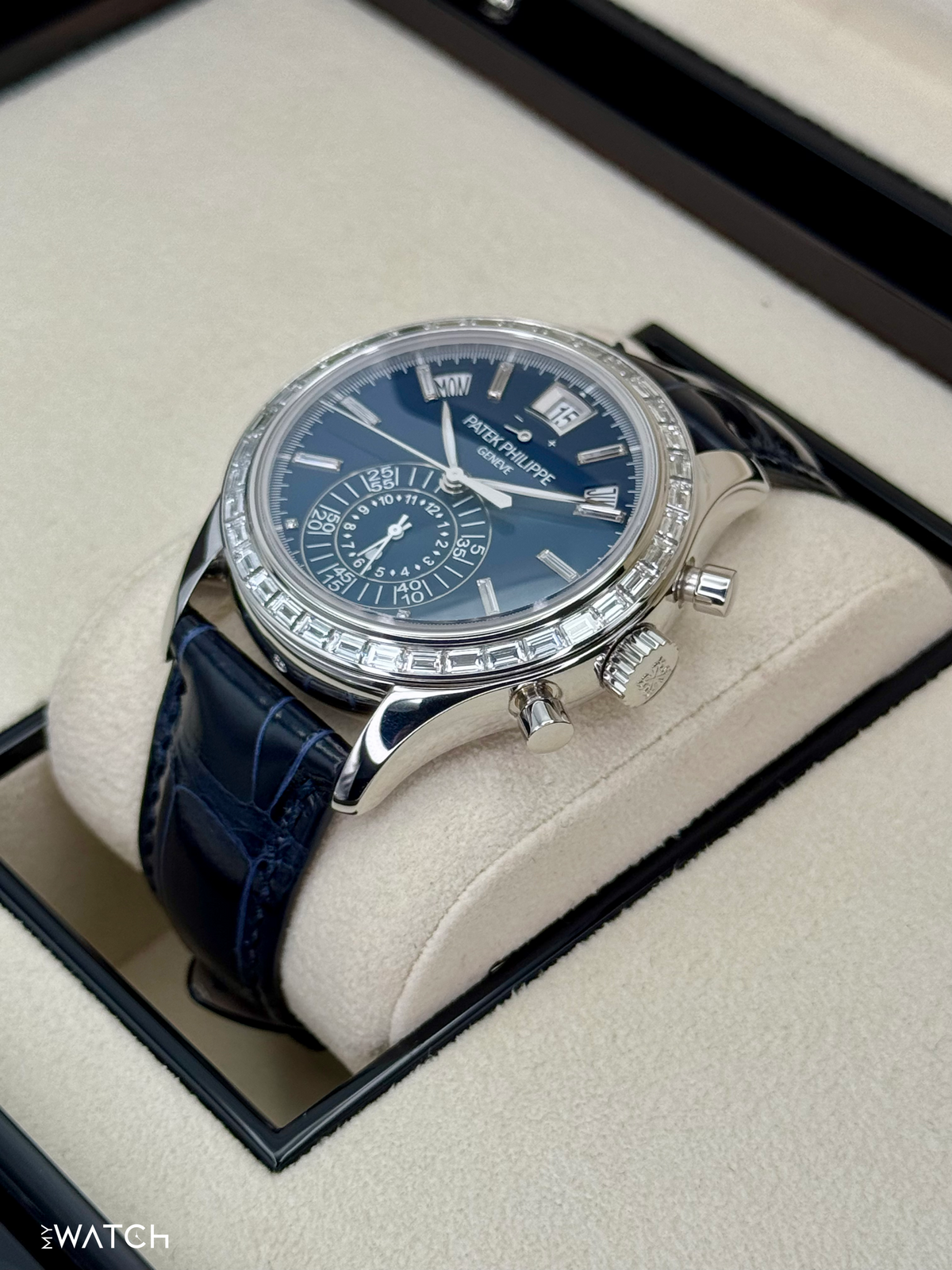 Patek Philippe Annual Calendar Chronograph 40.5mm 5961P Platinum Blue Dial – case back
