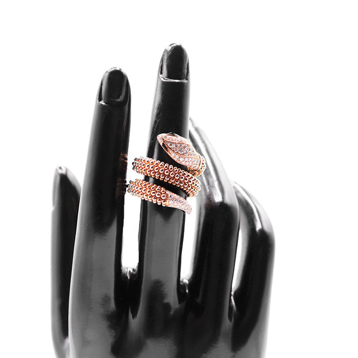 Bulgari Serpenti 18K Rose Gold Diamond Onyx Ring – image 9