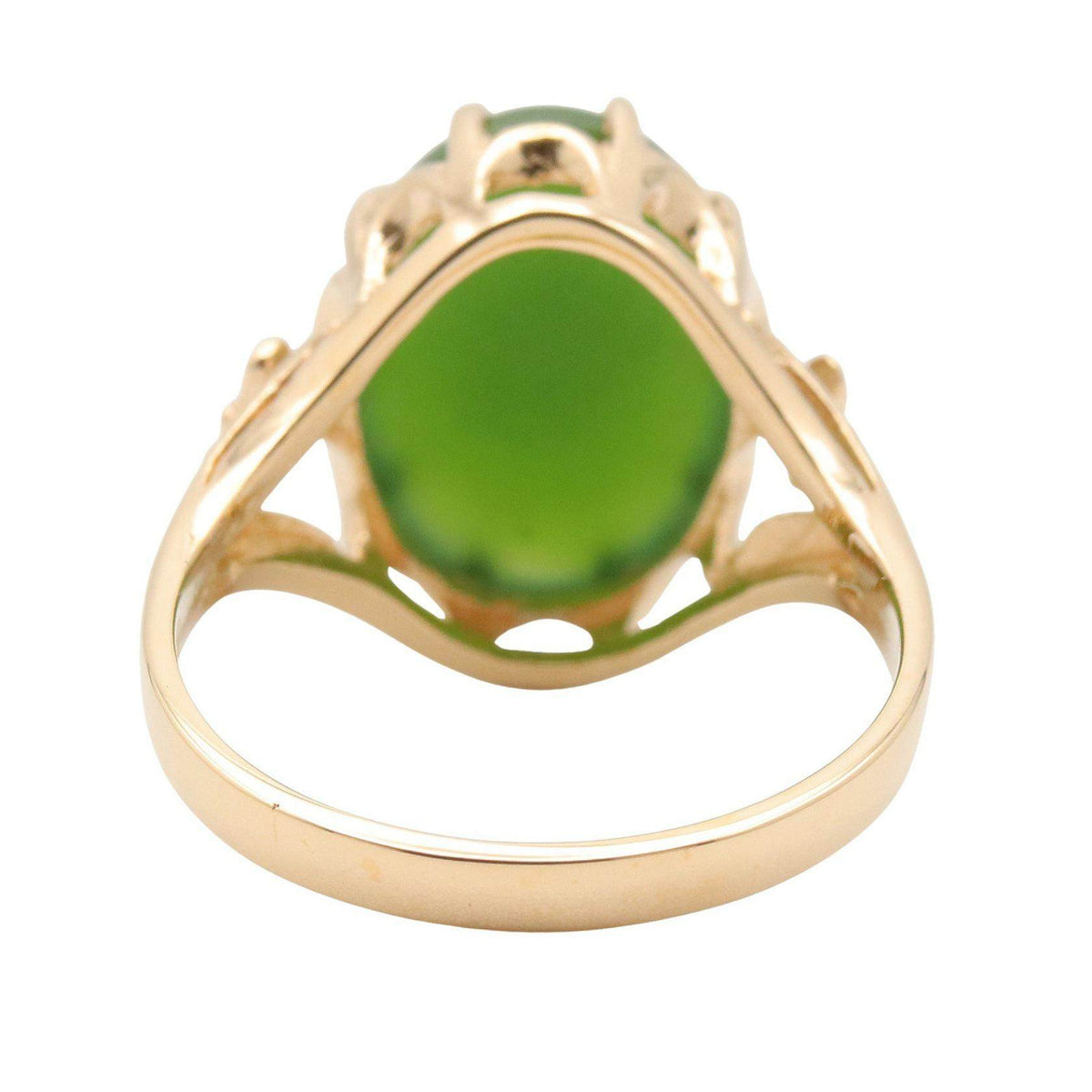 10K Yellow Gold Jade Ring – top view