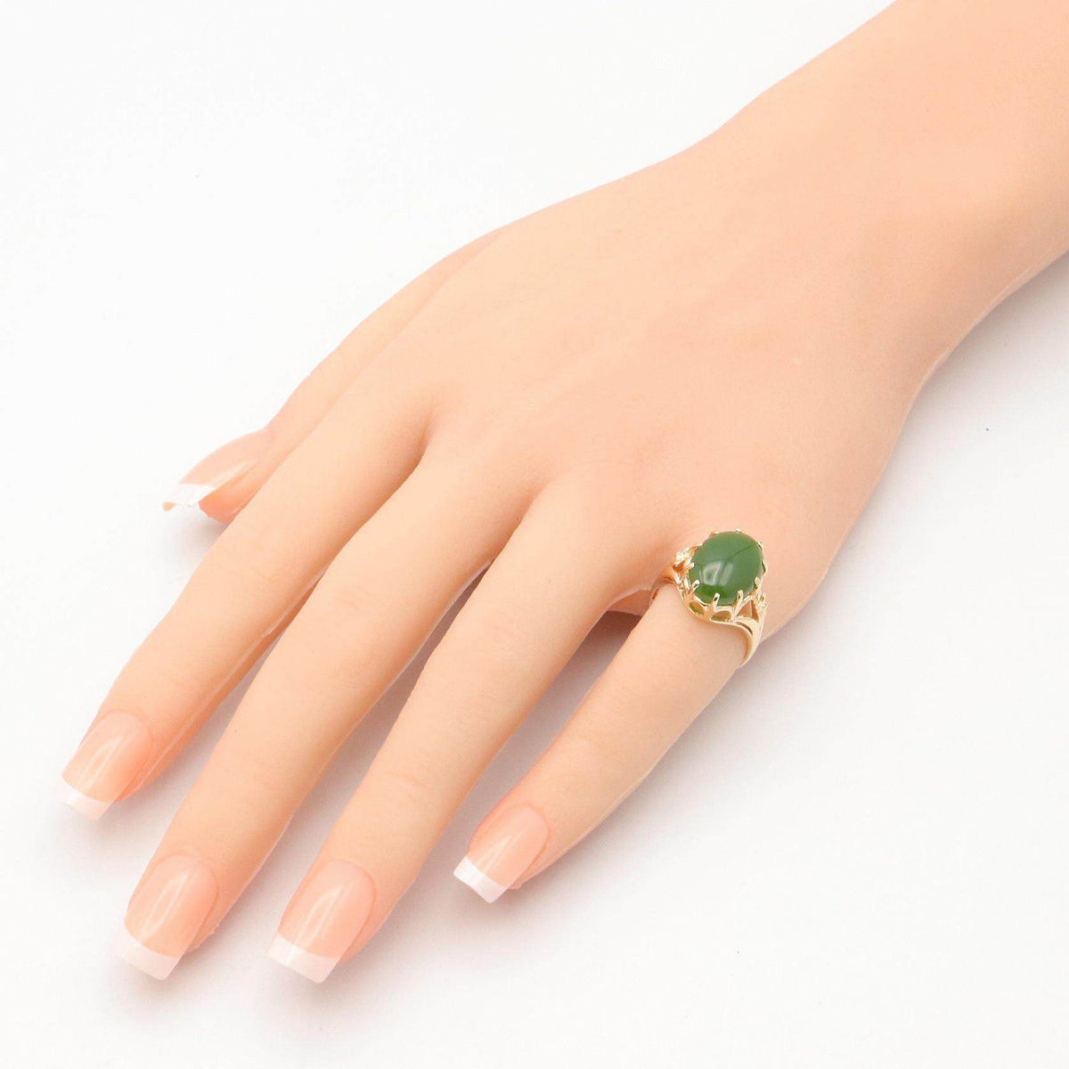 10K Yellow Gold Jade Ring – image 8