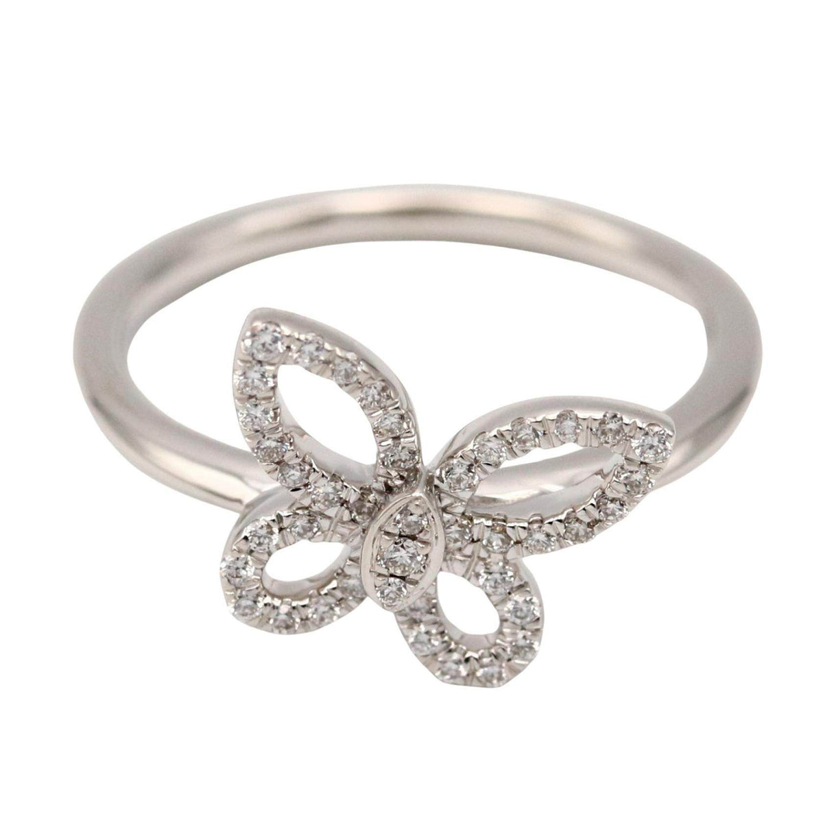 Graff Mini Butterfly 18K White Gold Diamond Ring – side view