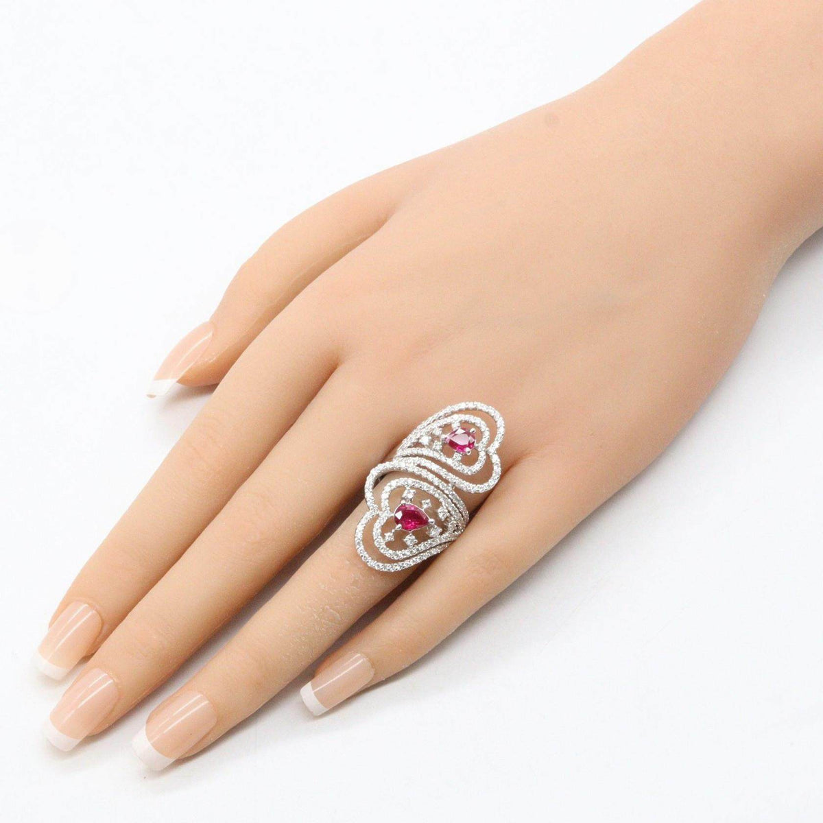 18K White Gold Diamond Ruby Ring – image 8