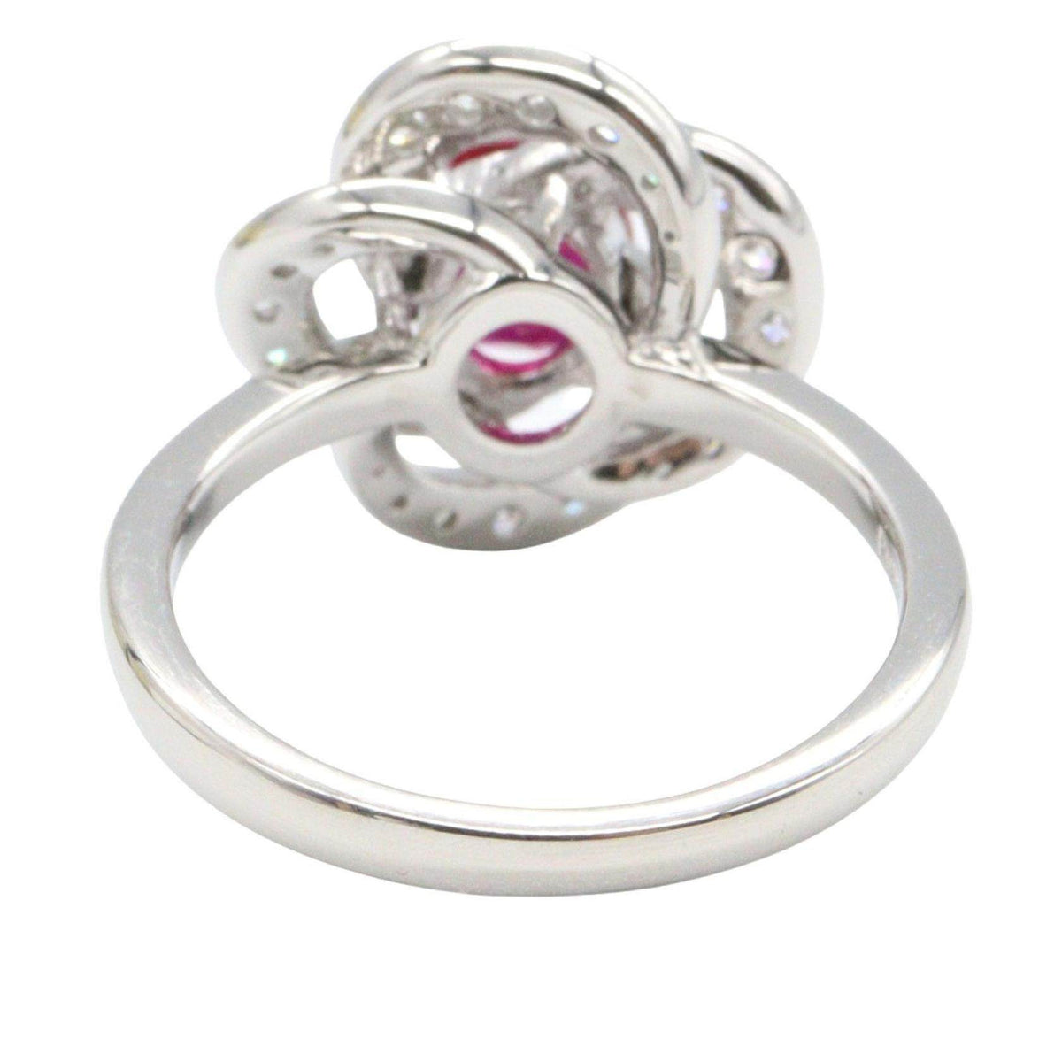 Platinum Diamond Ruby Ring – top view